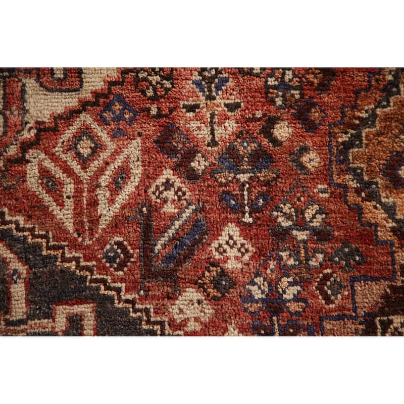 Tribal Shiraz Persian Vintage Area Rug Handmade Wool Carpet - 3'9"x 5'6"