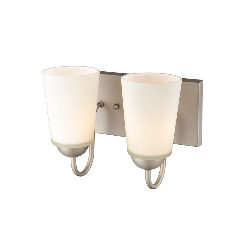 Millennium Lighting Ivey Lake 2 Light Bathroom Vanity Fixture in Multiple Finishes with Frosted Glass Shades