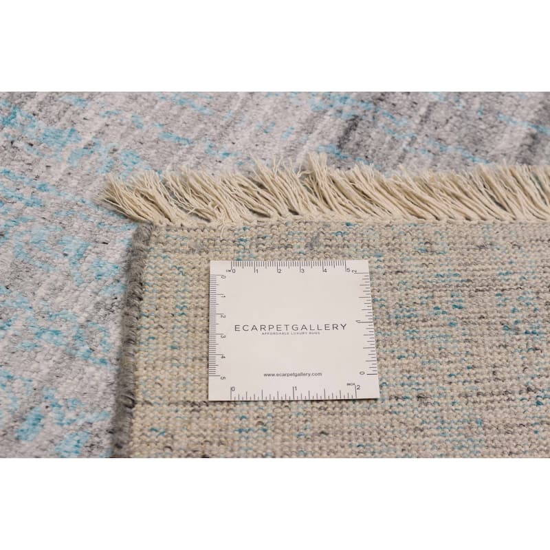 ECARPETGALLERY Hand-knotted Legacy Light Grey Viscose, Wool Rug - 7'10 x 9'8