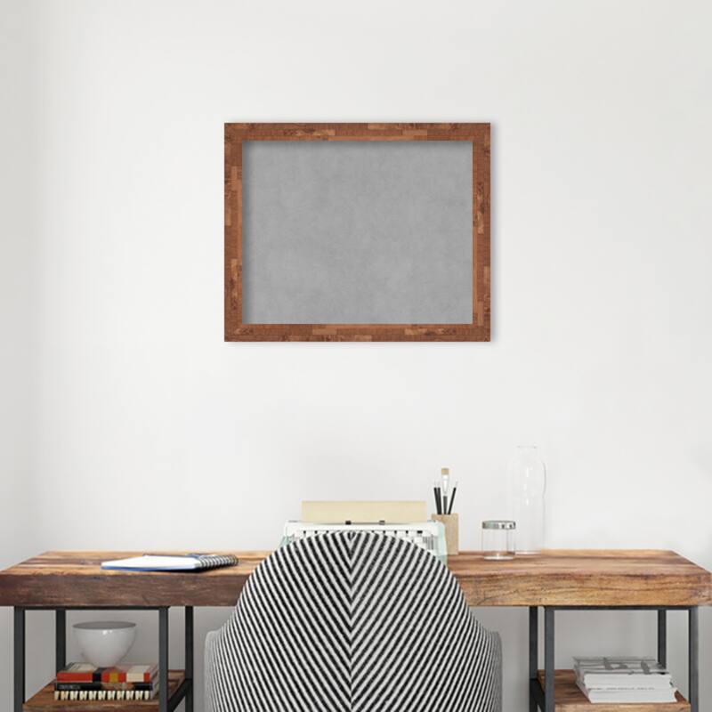 Amanti Art Fresco Light Pecan Framed Magnetic Board