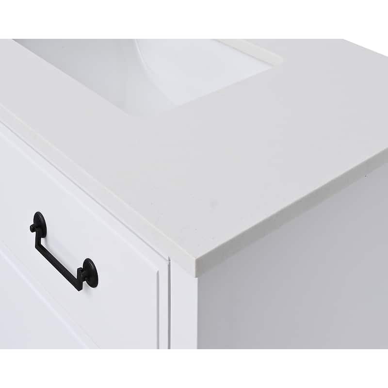 Avanity Quartz Vanity Top with Rectangular Undermount Sinks
