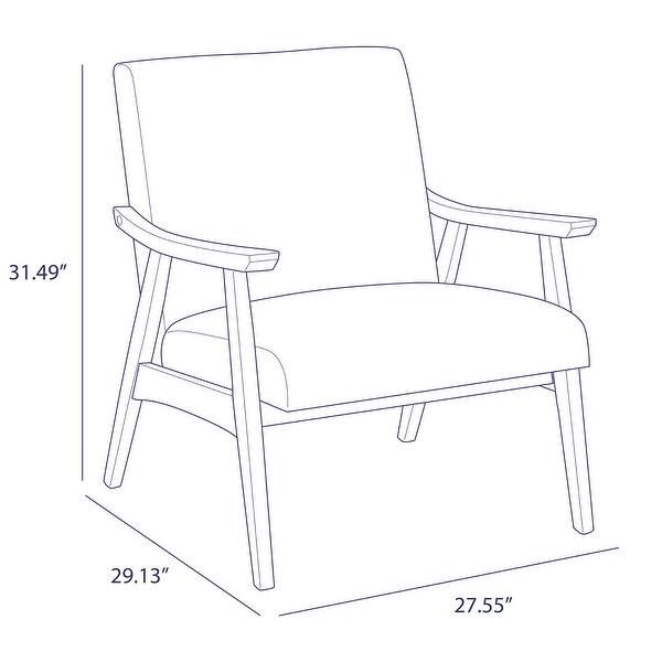 Shop Belleze Fabric Accent Chair Upholstered Wood Frame Armchair Light Grey Standard On Sale Overstock 29483924