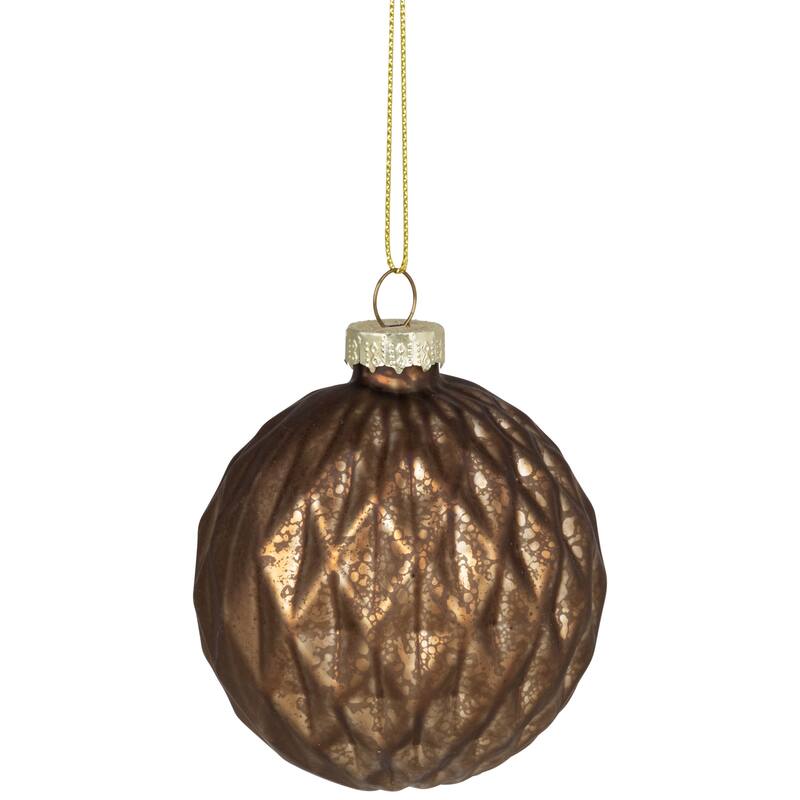 Mercury Onion and Ball Glass Christmas Ornament Set - 3" - Gold - 12ct