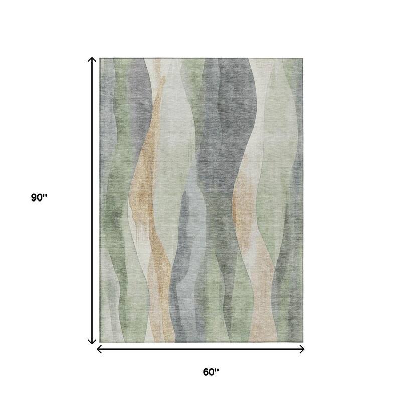 HomeRoots Abstract Transitional Rectangle Outdoor Rug