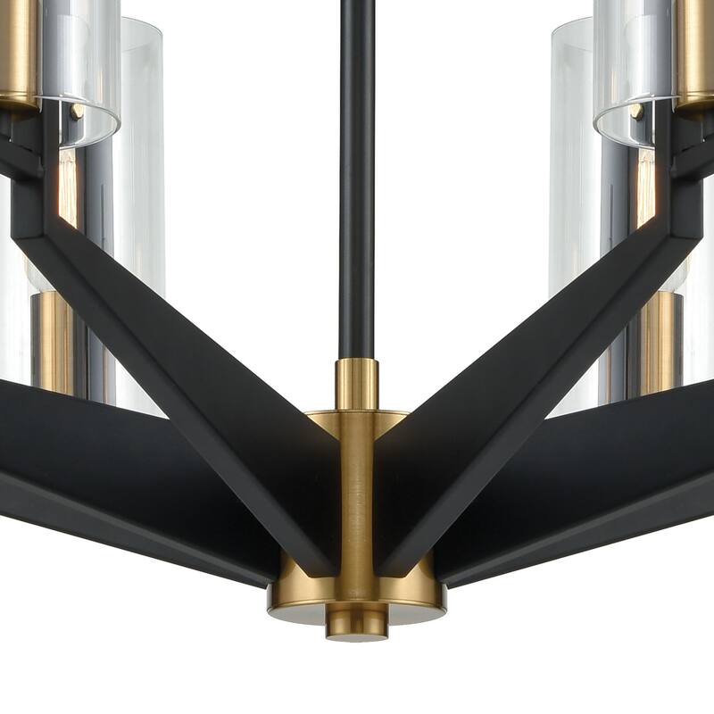 Elk Home Blakeslee Matte Black With Clear Glass 8 Light Chandelier