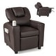 preview thumbnail 14 of 34, PU Leather Kids Recliner Chair with Cup Holder and Pocket - 23.5" x 23.5" x 28"