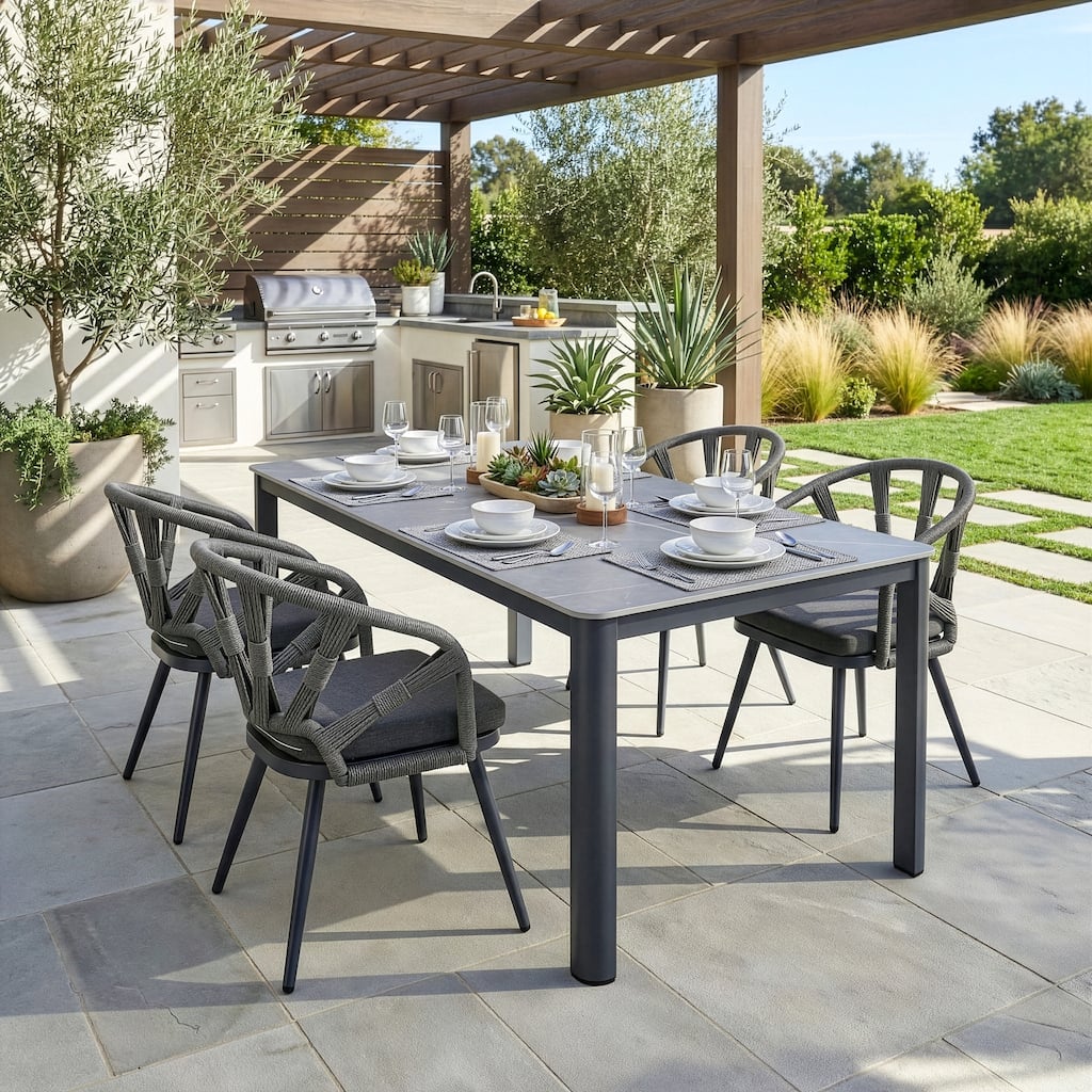 Binda Grey Outdoor Dining 4 Seats Set