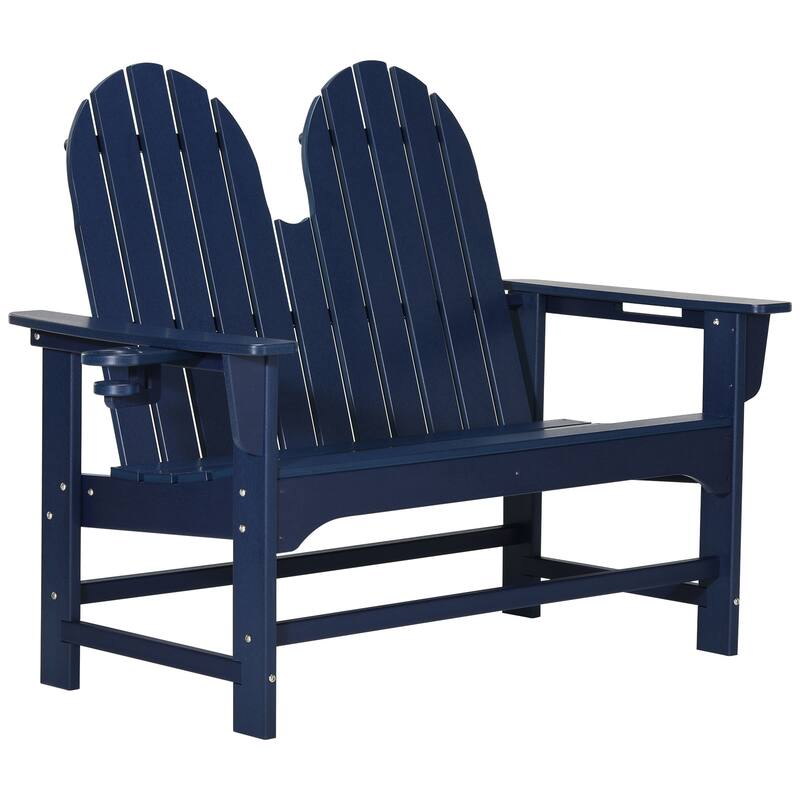 Hanniford Poly Adirondack 49 Inch Bench - Navy Blue
