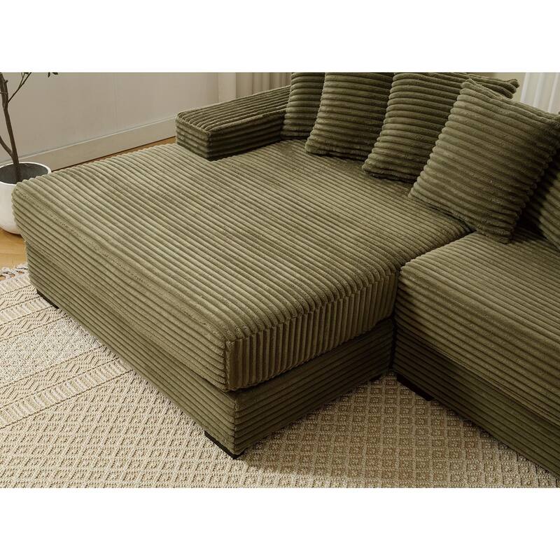 Sofa 111-in Casual Green 2 -seater Left Reclining Sectional - 8' x 10'