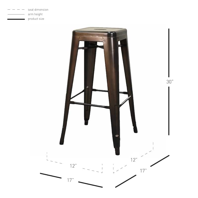 NPD Furniture Metropolis Metal Backless Bar Stool (Set of 4)