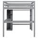 preview thumbnail 32 of 42, Concise Loft Bed Teens Student Bed with L-shaped Desk and Wardrobe Design, Guardrail and Ladder Suit for Home School Dorm