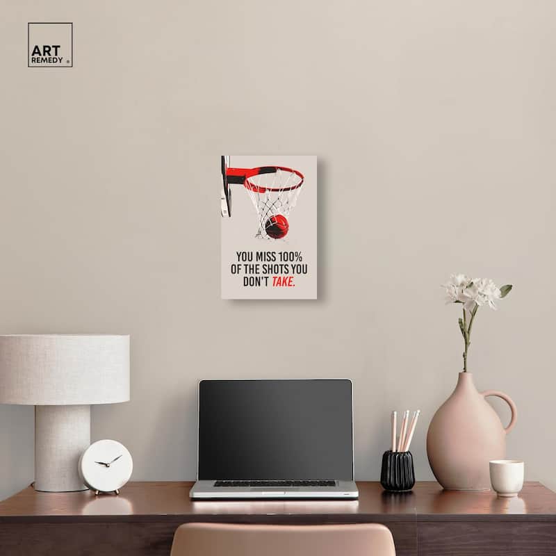 The Shots You Take Hoop Canvas by Art Remedy, Gallery Wrapped