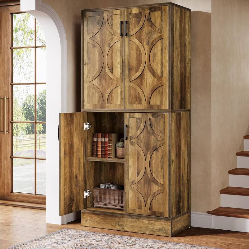 69" Tall Bookcase with Adjustable Shelves for Living Room, Home Office - Brown