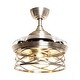 preview thumbnail 10 of 10, 36-inch Retractable 3-Blade Modern Metal Chandelier Ceiling Fan with Remote