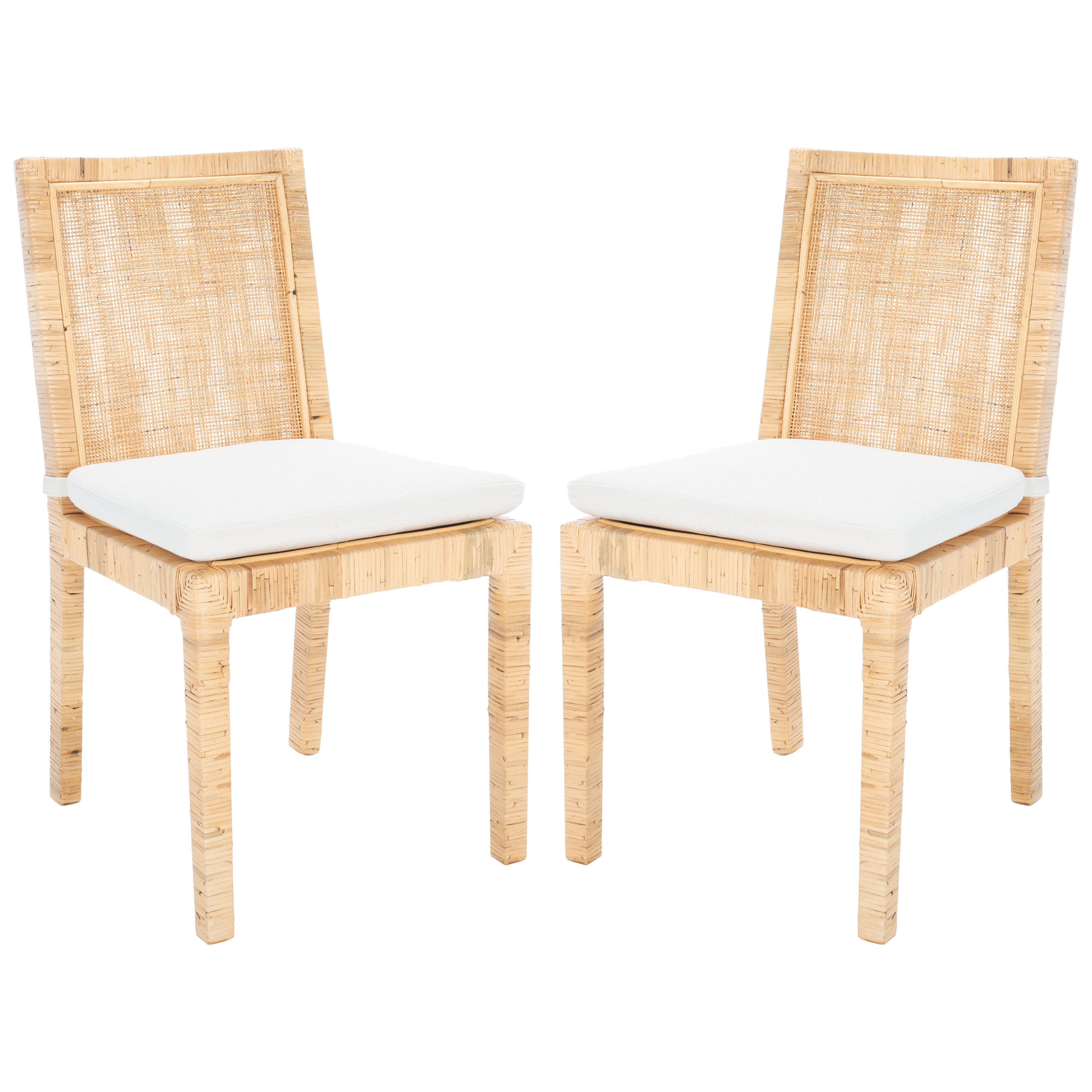 SAFAVIEH Tojo Cane Dining Room Chair with Cushion (Set of 2) - 21.7