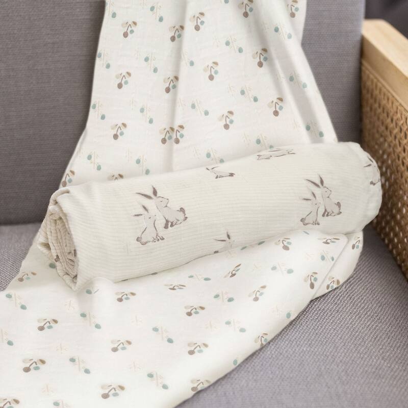 Crane Baby Organic Cotton Bunny Single Swaddle