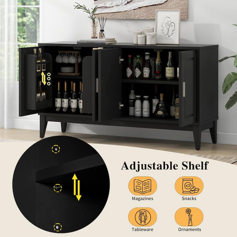 Storage Sideboard Cabinet with Adjustable Shelving and Cable Management