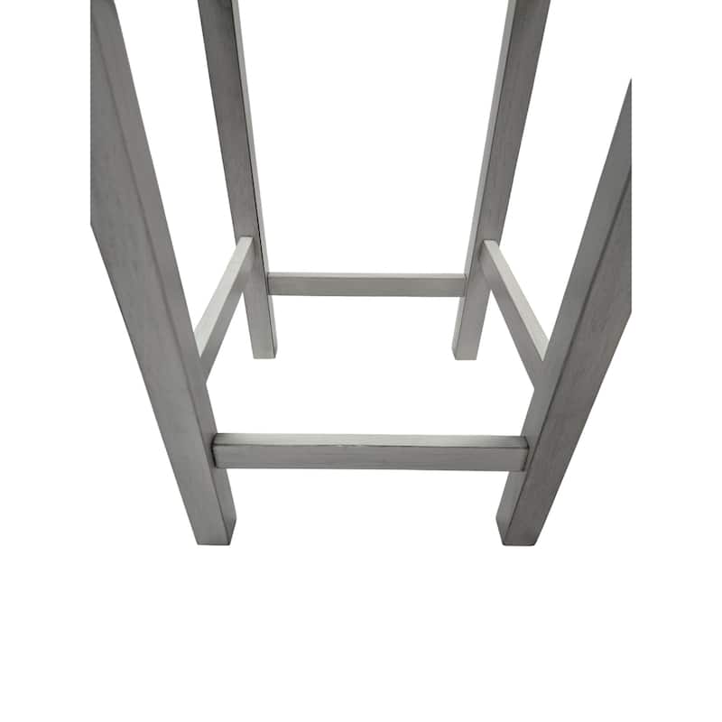 Backless Upholstered Counter Stools - 24.25" - Antique White - Set of 2