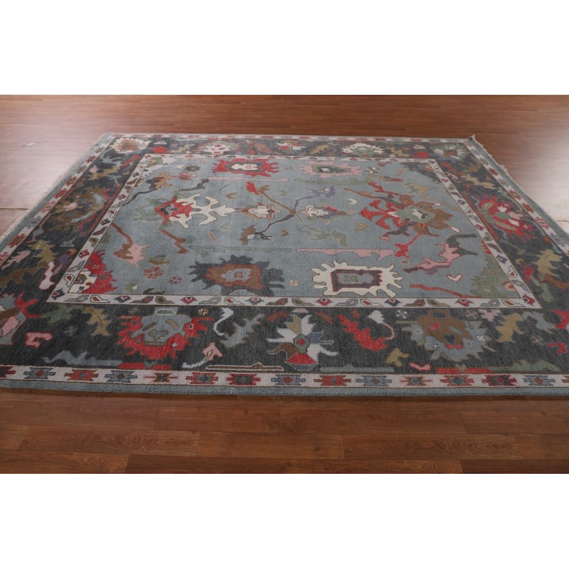 Transitional Oushak Oriental Area Rug Handmade Wool Carpet - 7'11"x 9'11"