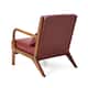 Glitzhome 30"H Mid-Century Modern PU Leather Accent Armchair with Rubberwood Frame