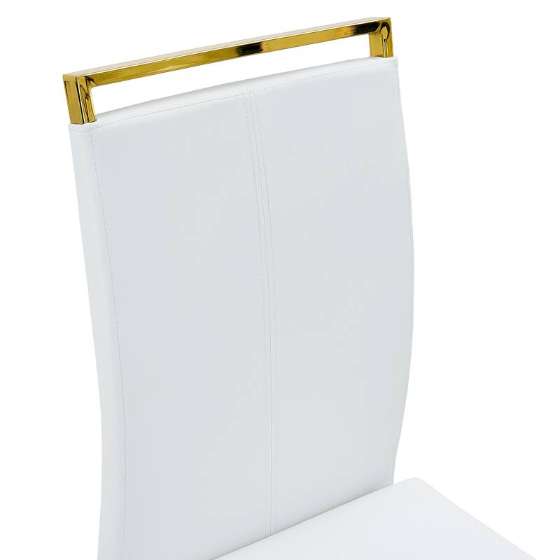 1 table and 6 chairs. Modern, simple and luxurious white imitation marble rectangular dining table