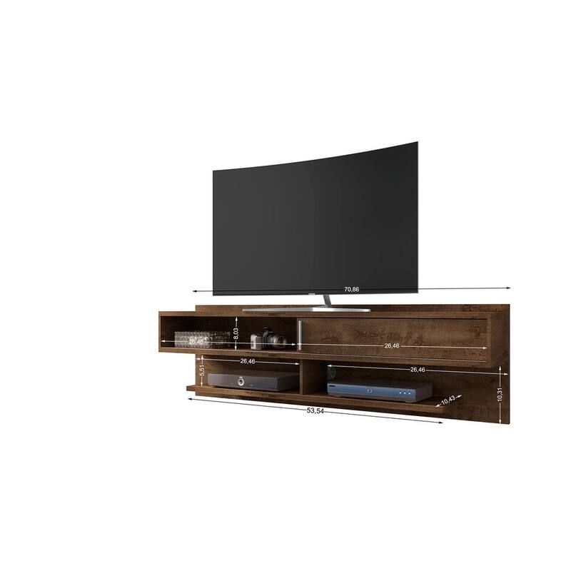 Manhattan Comfort Jabolinski Wood 70 In. Floating Living Room Entertainment Furniture
