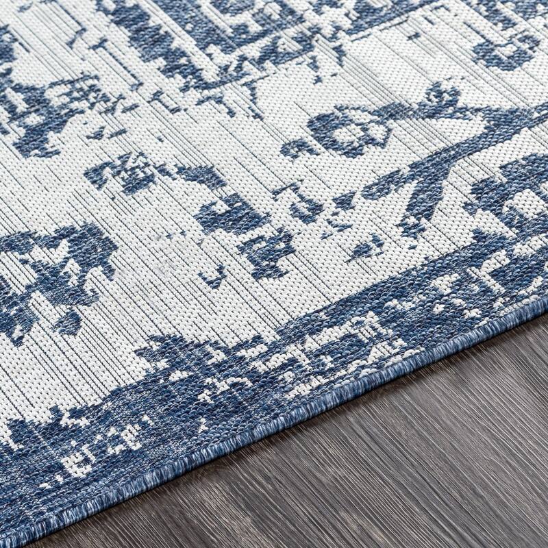 Livabliss Eagean Updated Traditional Medallion Indoor / OutdoorArea Rug