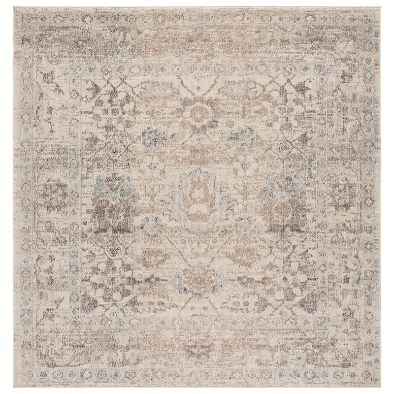 SAFAVIEH Madison Roline Medallion Rug - 6'7" Square - Ivory/Grey