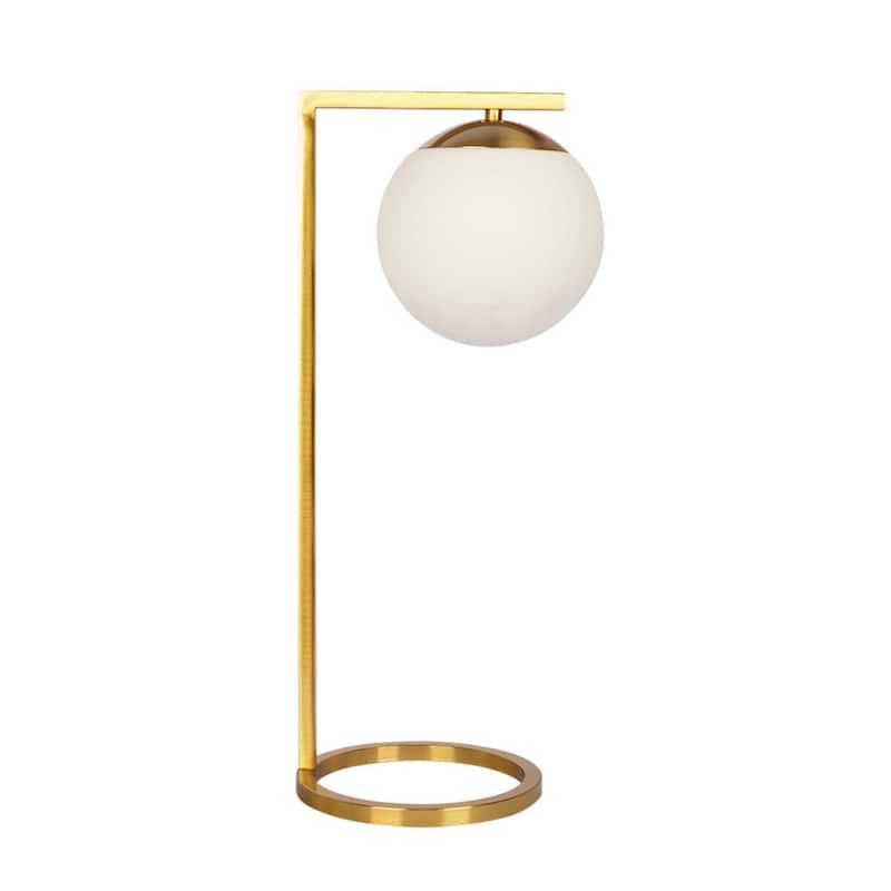 Table Lamp White Opal Glass with Dimmer Switch Inline