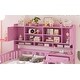 preview thumbnail 18 of 52, 3 Color Multifunctional Wood Platform Bed with Bookshelf and Built-in Desk and Matching Chair