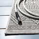 SAFAVIEH Courtyard Zorana Indoor/ Outdoor Waterproof Patio Backyard Rug - 4' x 4' Square - Black/Grey