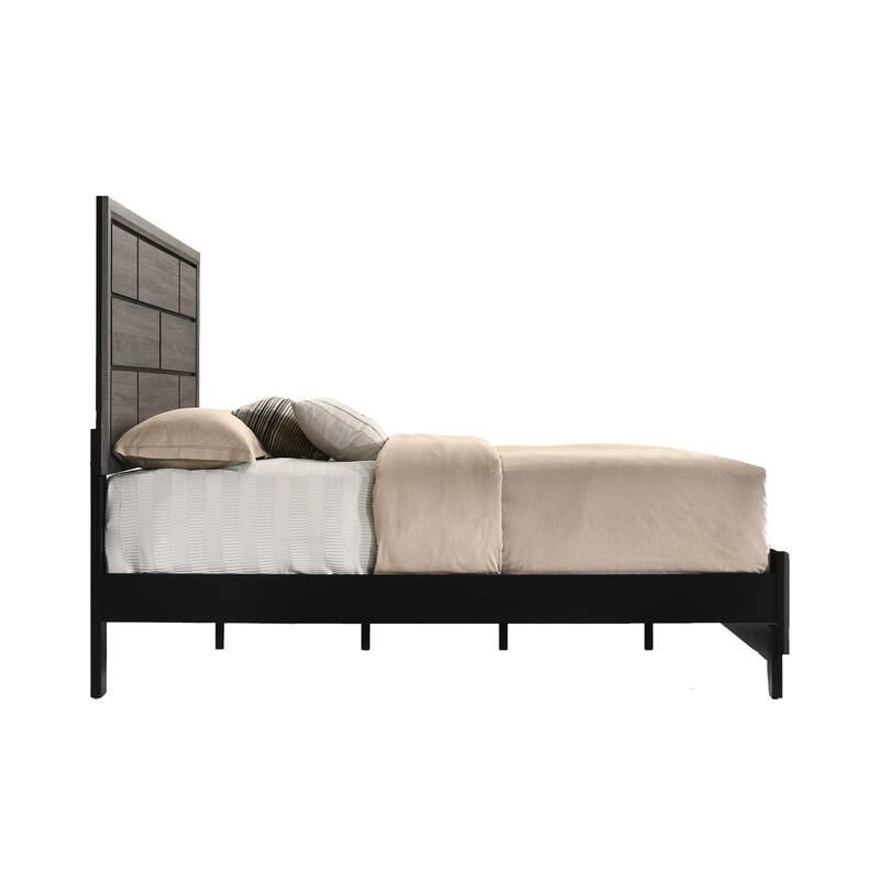 Vallendale Weathered Grey Queen Panel Bed with Tapered Leg
