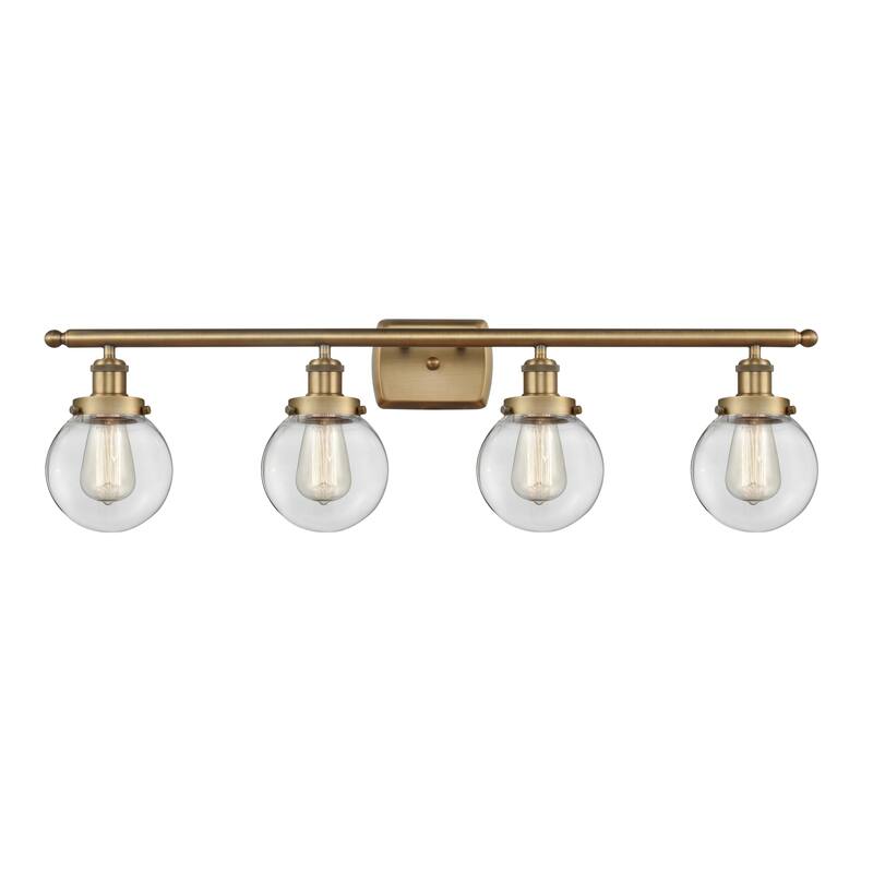 Innovations Lighting Ballston Urban Beacon - 4 Light 36" Bath Vanity Light - Clear/Brushed Brass Finish