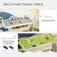 preview thumbnail 7 of 7, Qaba 2-in-1 Activity Table and Chair Set, Modern Kids Writing Desk Set, Bricks and Roads Style Table and Chair Set, White