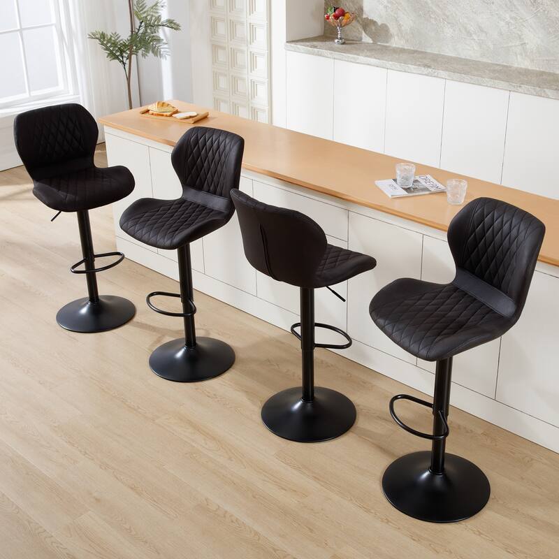 HOMYKA Swivel Adjustable Height Stool Set of 4