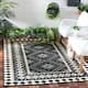 SAFAVIEH Veranda Eyvor Indoor/ Outdoor Waterproof Patio Backyard Rug - 8' x 10' - Black/Creme