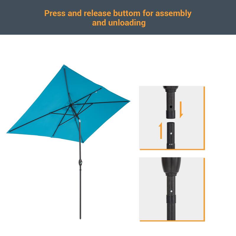 LIVOOSUN 10 x 6.5ft Outdoor Market Patio Umbrella w/Tilt and Crank