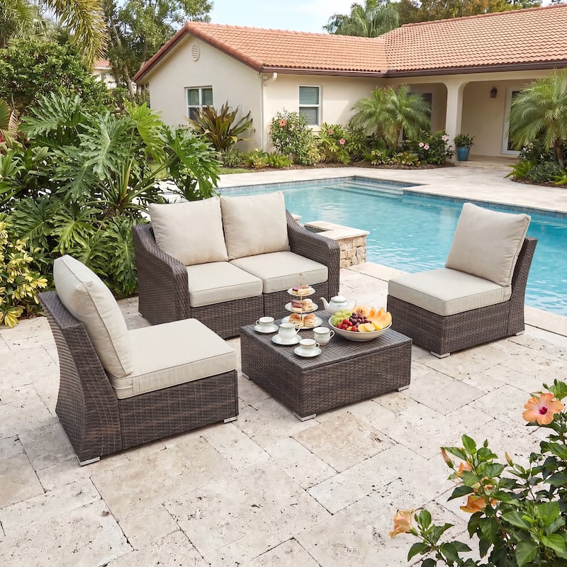 Aoodor Outdoor Seat/Back Cushion Set of 2