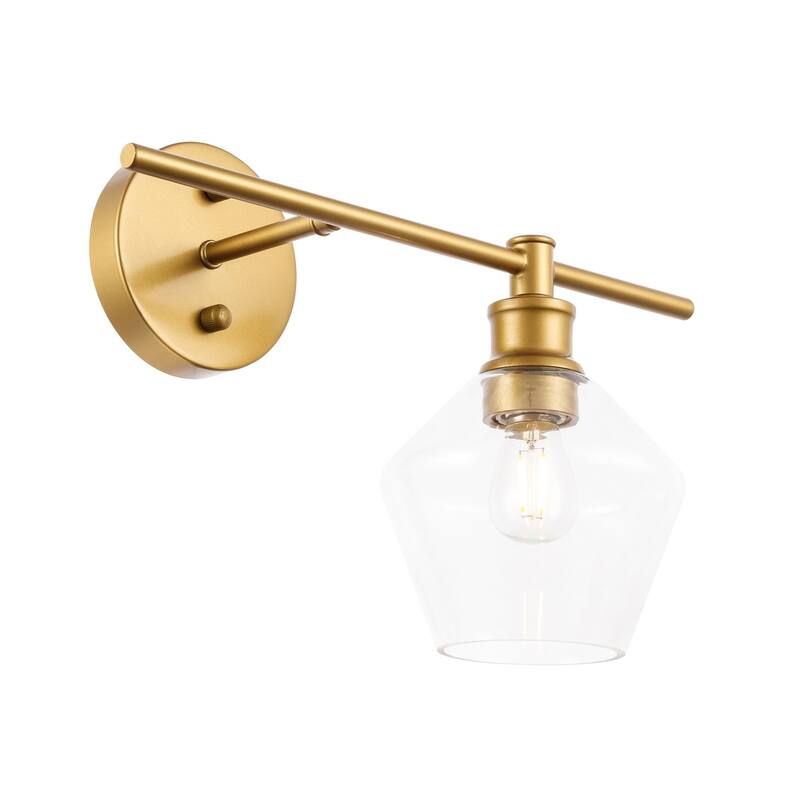 Gerald 1-Light Glass Right Wall sconce - 14.7/10.2 - 14.7/10.2