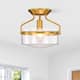 Merwin Matte Black Semi-Flush Ceiling Lamp 1-Light