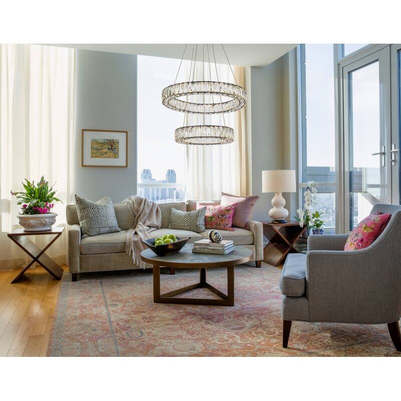 Indigo Home 24 inch LED double ring pendant in black