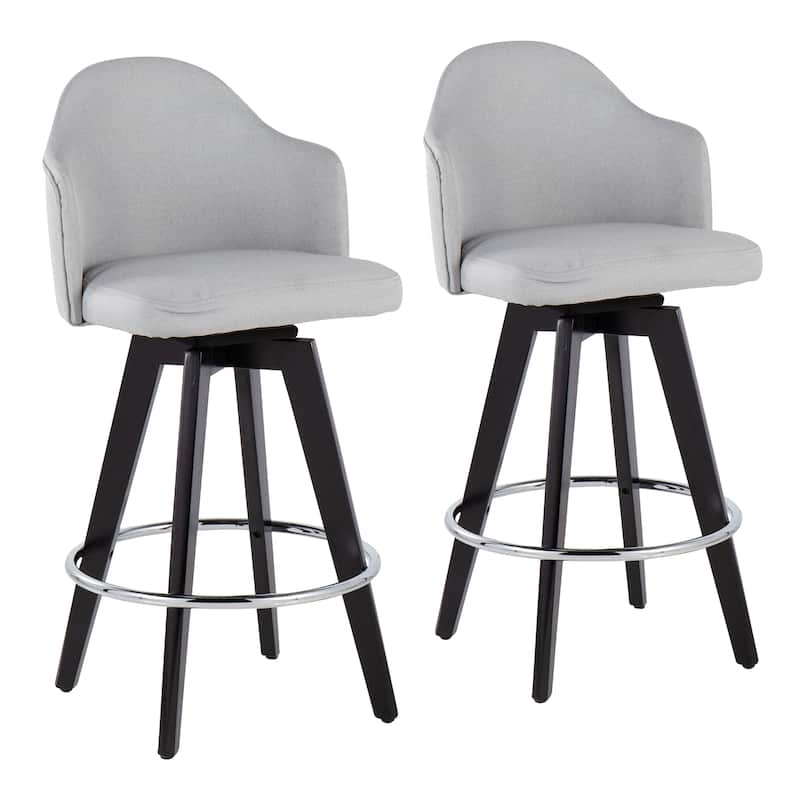 Carson Carrington Valsatra 26" Upholstered Counter Stool with Black Wood Base (Set of 2)