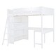 preview thumbnail 7 of 33, Full Size Solid Wood Loft Bed with Desk and Shelf for Kids