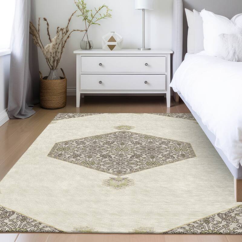 Machine Washable Indoor/ Outdoor Traditional Chantille Rug