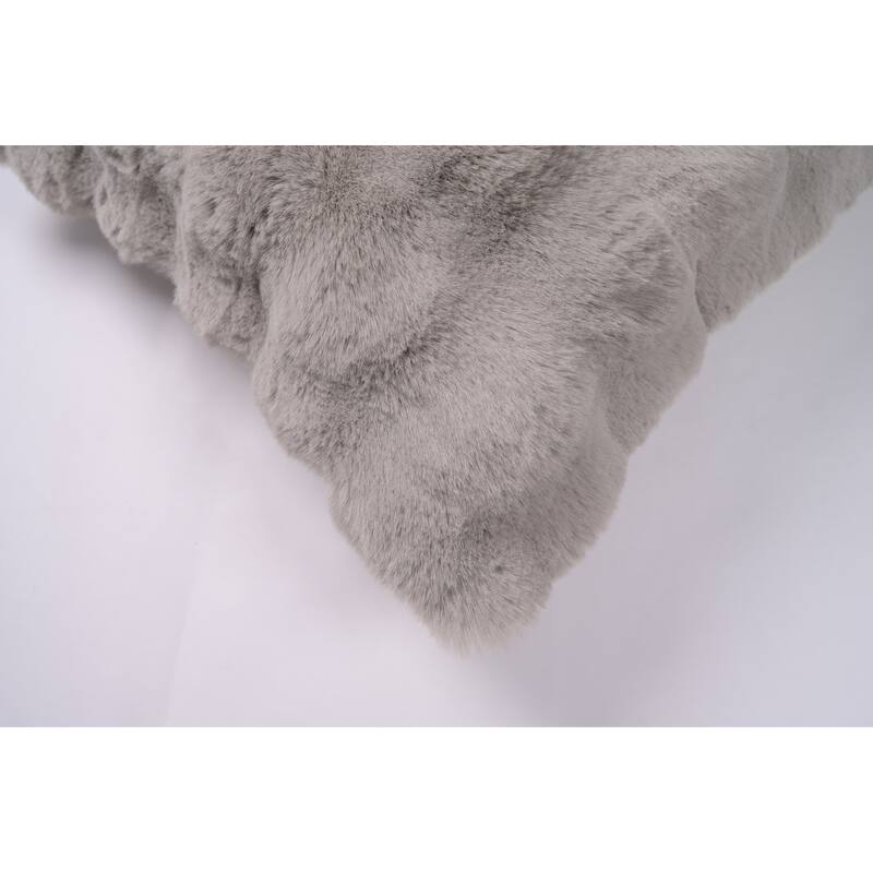 Valencia Fur Textured Solid Color Throw Pillow