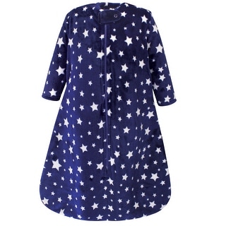 Hudson Baby Infant Plush Sleeping Bag, Sack, Blanket, Navy Stars