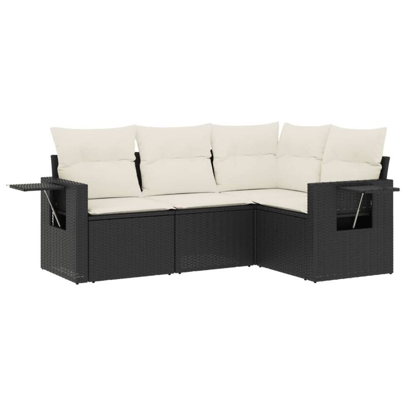 vidaXL Garden Sofa Set Black