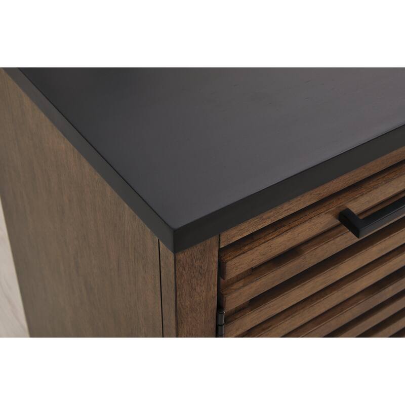 Signature Design by Ashley Kallari Warm Brown/Black Credenza - 66"W x 19"D x 28"H