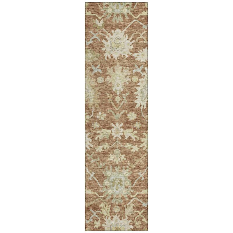 Machine Washable Indoor/ Outdoor Traditional Casual Chantille Rug
