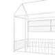 preview thumbnail 60 of 70, Metal House Bed with Metal Grid and Storage Shelves, Twin/Full Size Floor Montessori Bed with Roof Frame and Fence Guardrails